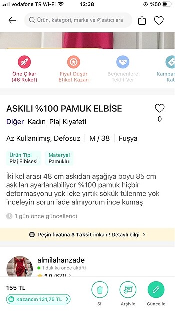 ASKILI PAMUK ELBİSE - Görsel 4