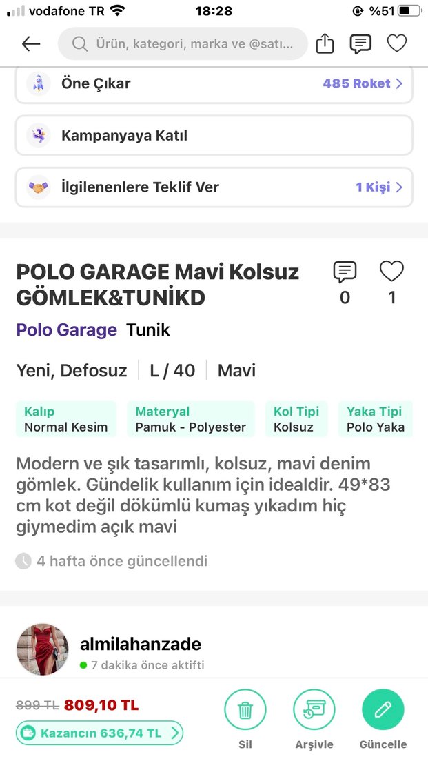 POLO GARAGE YENİ Şık ve Rahat Açık Mavi GÖMLEK&TUNİK — görsel 9/10