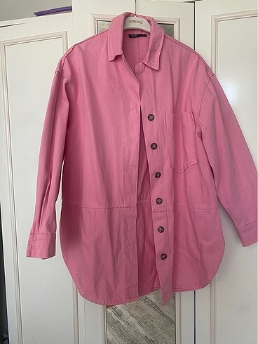Pembe oversize ceket
