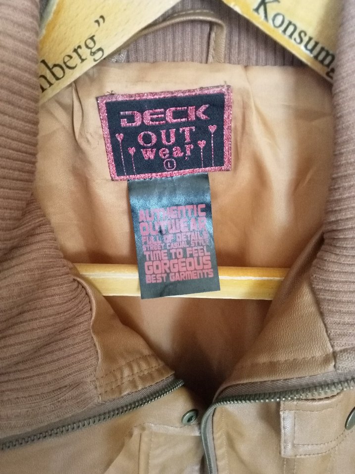 Kahverengi Deri Kemerli Kadın Ceket - Görsel 4