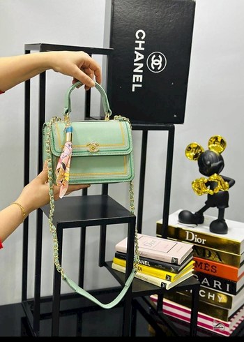 Pastel Renkli Zincir Detaylı Kadın Çanta A kalite Chanel