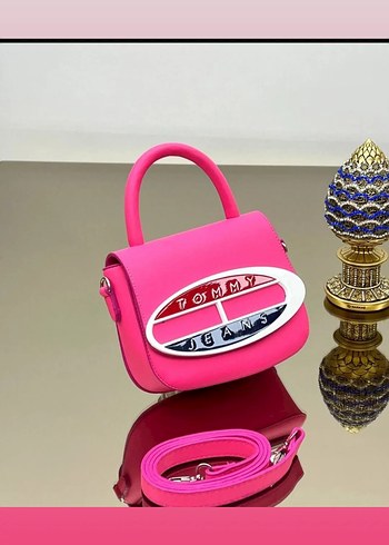 Parlak Pembe Baskılı Kadın Çanta