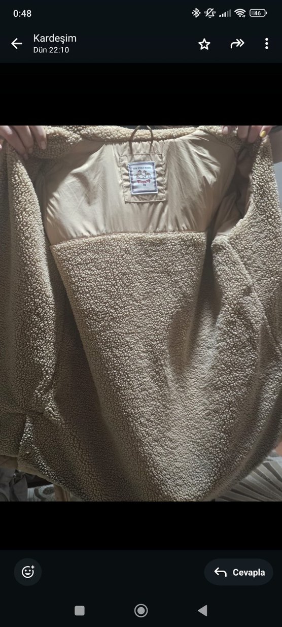 Bej Kuşaklı Kadın Kışlık Mont - Görsel 5