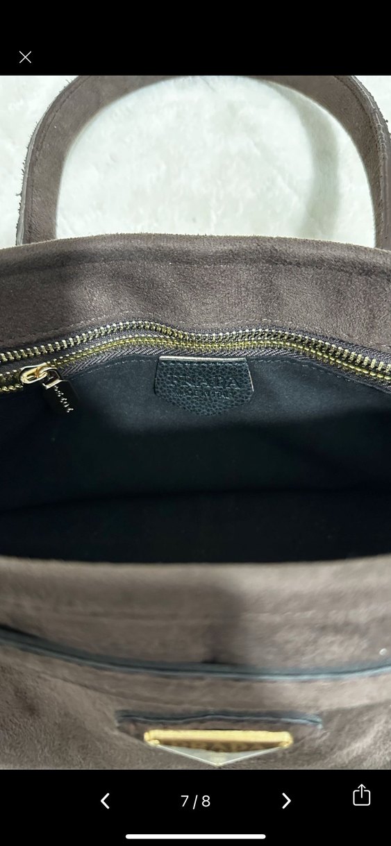 Kahve Süet Kemerli Prada Kadın Çanta - Görsel 4