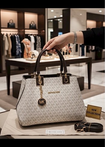 Michael Kors Beyaz Desenli Deri Kadın Çanta - Görsel 2