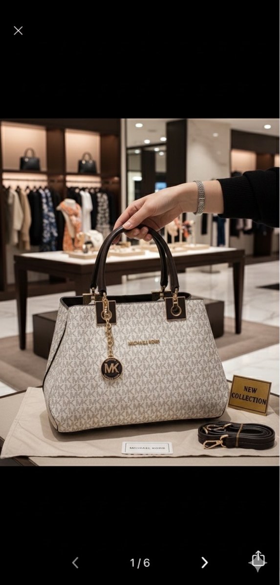 Michael Kors Beyaz Desenli Deri Kadın Çanta - Görsel 2