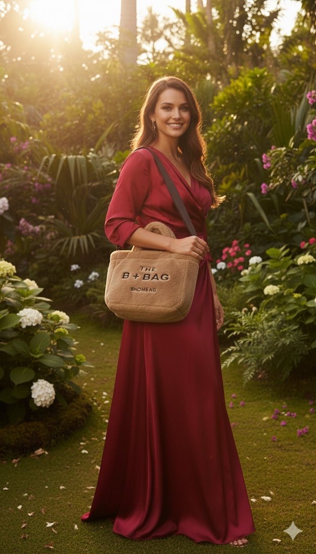 Bordo Bohem Tarzı Kadın Omuz Çantası - Görsel 2