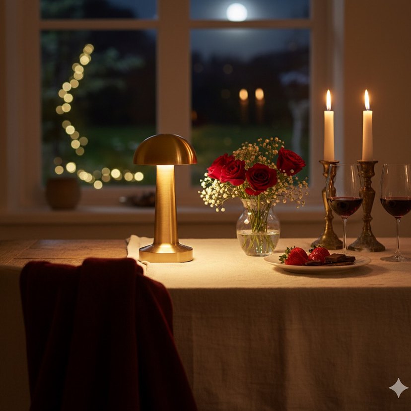 Altın Renkli Masa Lambası - Görsel 2