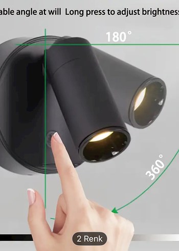 Şarj Edilebilir, Ayarlanabilir Başlıklı, Modern LED Spot Lamba - Görsel 2