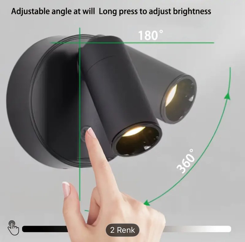 Şarj Edilebilir, Ayarlanabilir Başlıklı, Modern LED Spot Lamba - Görsel 2