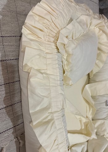 Krem Bebek Yatağı ve Yastık Seti yenidoğan yatak - Görsel 3