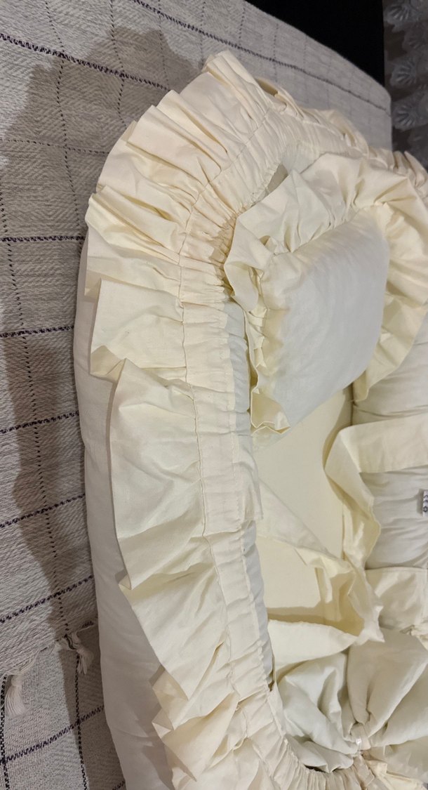 Krem Bebek Yatağı ve Yastık Seti yenidoğan yatak - Görsel 3