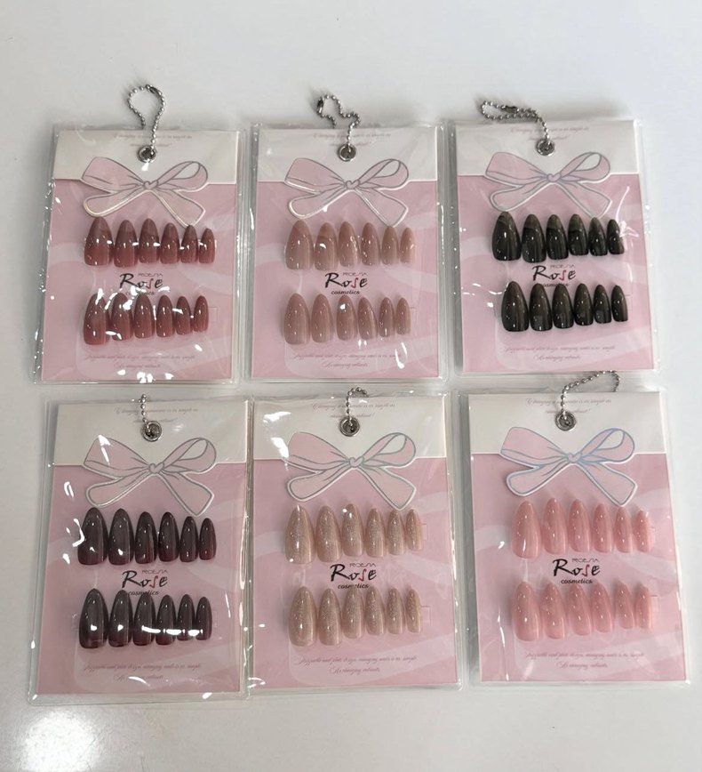 Pastel Tonlarda Bej Takma Tırnak Seti - Görsel 2