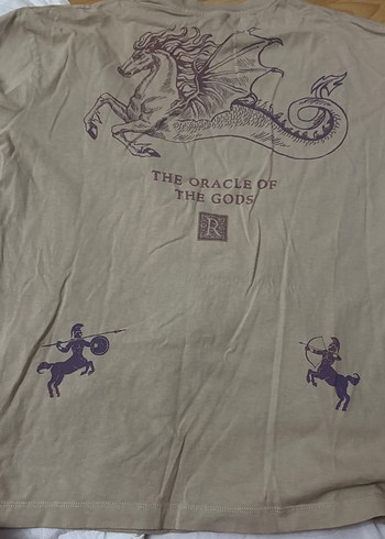 Bej Baskılı Pamuklu Erkek Tişört - Görsel 3