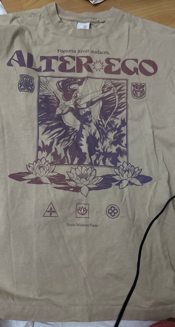 Bej Baskılı Pamuklu Erkek Tişört - Görsel 2