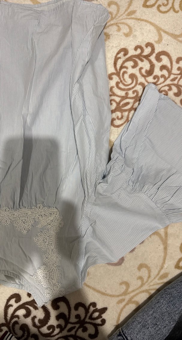 Gri Keten Bohem bluz - Görsel 2