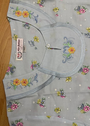 Pastel Mavi Desenli  Gecelik - Görsel 3