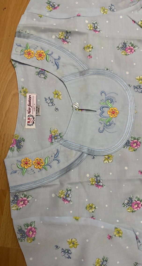 Pastel Mavi Desenli  Gecelik - Görsel 3