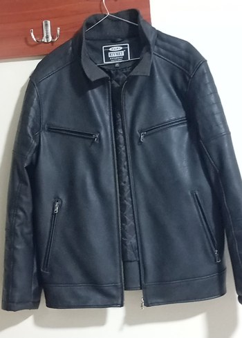 Erkek Siyah Deri Biker Ceket - Görsel 5