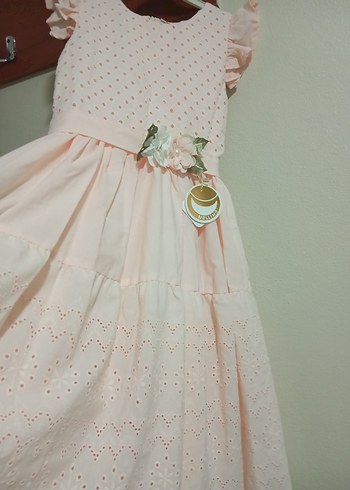 Pembe Tokalı Kız Çocuk Babet ve elbise - Görsel 6