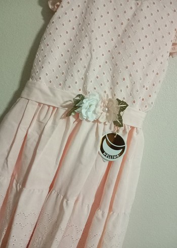 Pembe Tokalı Kız Çocuk Babet ve elbise - Görsel 2