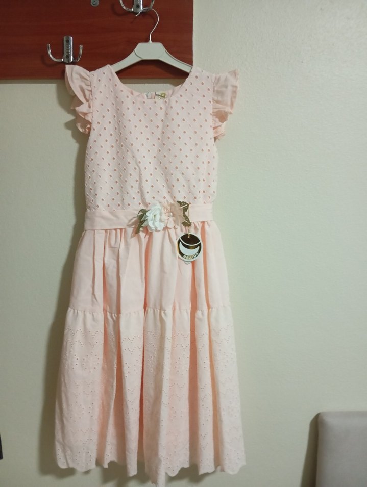 Pembe Tokalı Kız Çocuk Babet ve elbise - Görsel 5