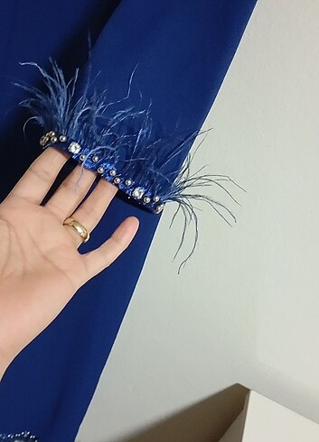 Lacivert elbise - Görsel 6