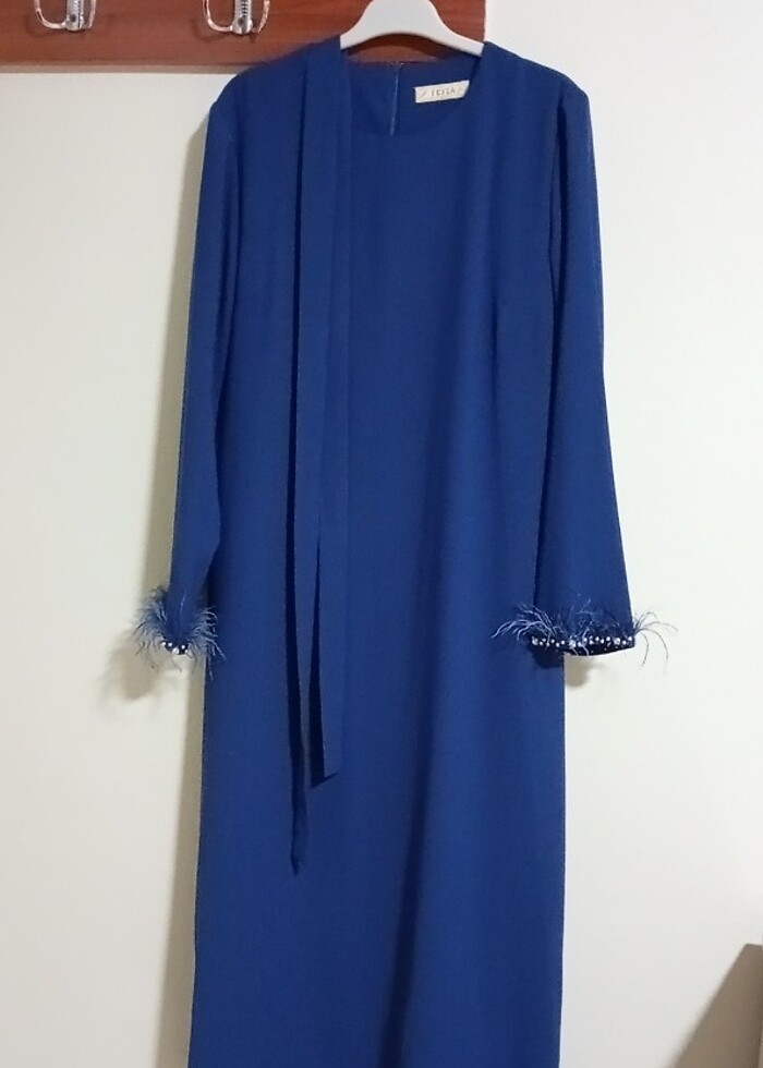 Lacivert elbise - Görsel 2