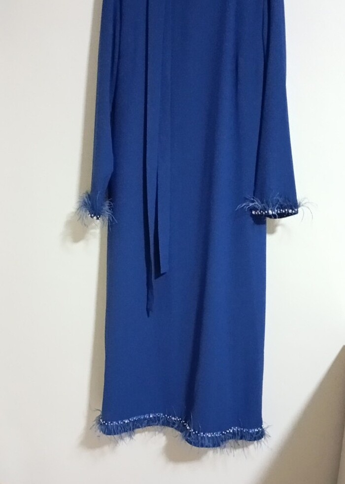 Lacivert elbise - Görsel 4