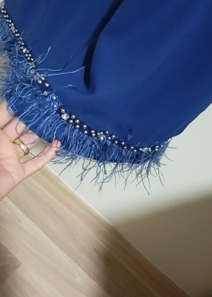 Lacivert elbise - Görsel 5