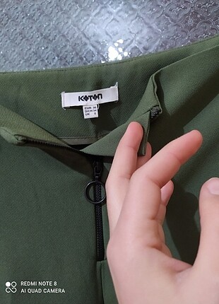 Hâki yeşili,kısa bol şık pantolon