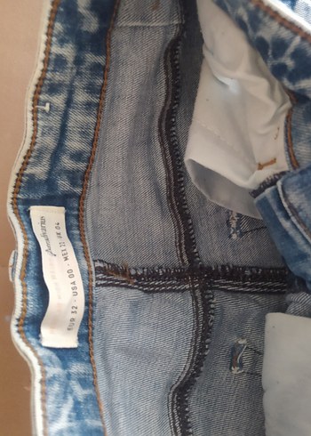 32 Beden mavi Renk Düğmeli Mavi Kadın Denim Pantolon