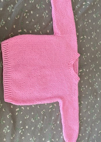 Kız Çocuk Pembe Örgü Kazak