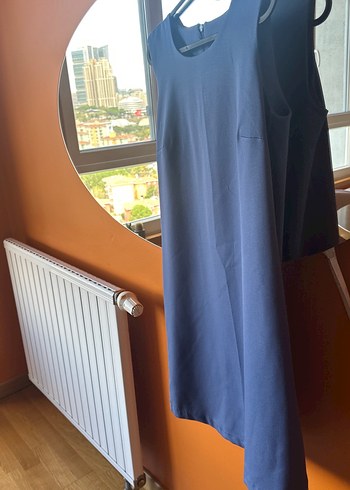 Lacivert düz basic elbise