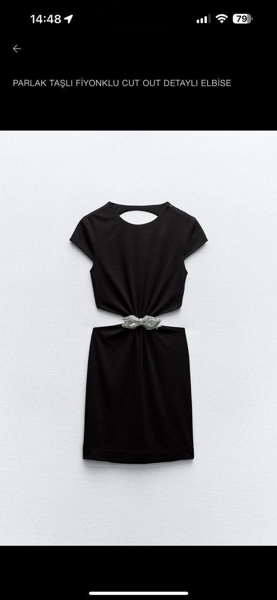 Parlak fiyonklu taşlı zara elbise - Görsel 4