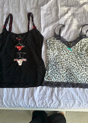 Dantel Intimissimi İnce Askılı Kadın Atlet leopar