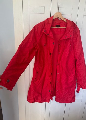 Tchibo yağmurluk rüzgarlık Düğmeli Kırmızı - Görsel 2