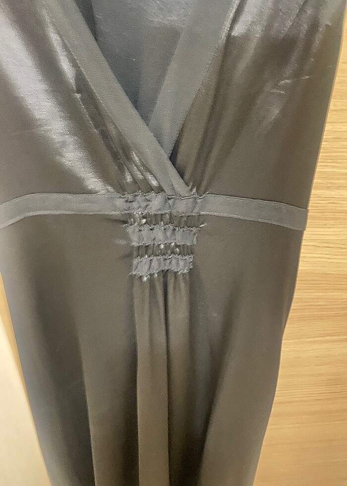 Siyah ipek elbise - Görsel 4