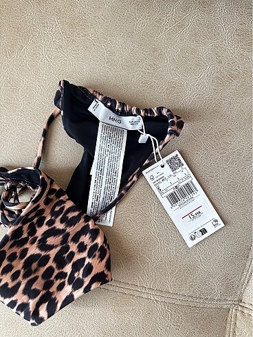 s Beden kahverengi Renk Mango Leopar Bikini Altı