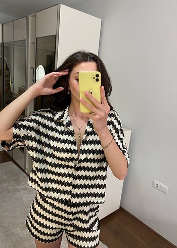 s Beden Zebra Desenli Mini Triko Tulum