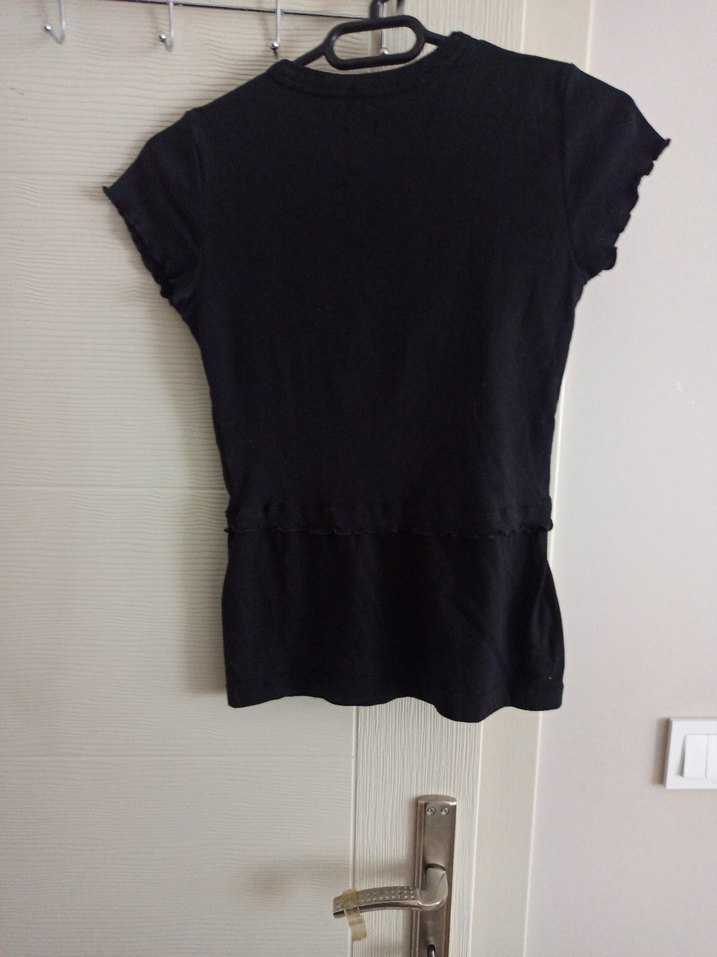 t-shirt bluz  snow basıc L siyah - Görsel 4