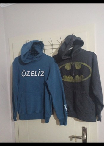 Erkek Kapüşonlu Sweatshirtsweatshirt gri turkuaz S/M