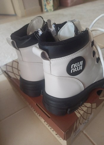 bot çizme Compax 38 numara beyaz siyah Beyaz kiz Outdoor Bot - Görsel 7