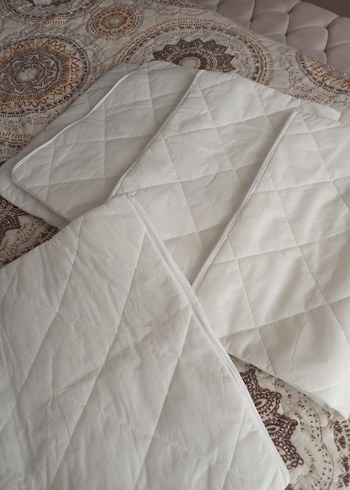 yastık kılıfı içi elyaflı kalın kumaş Kapitoneli Yastık Koruyucu - Görsel 2