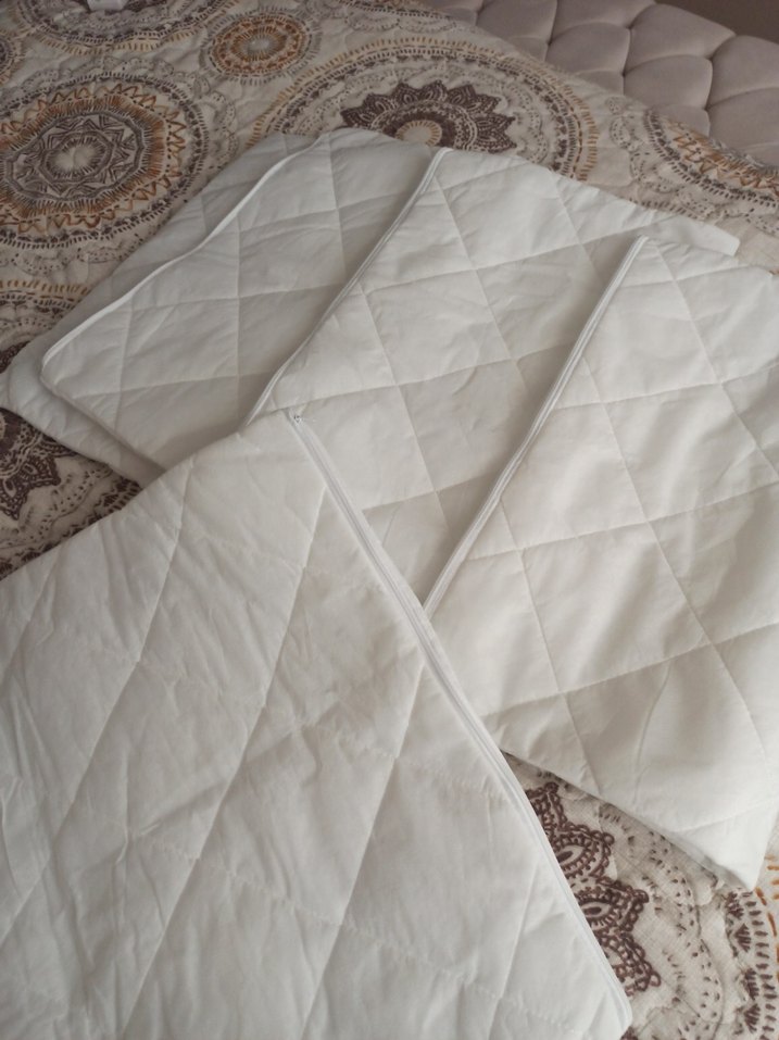 yastık kılıfı içi elyaflı kalın kumaş Kapitoneli Yastık Koruyucu - Görsel 2