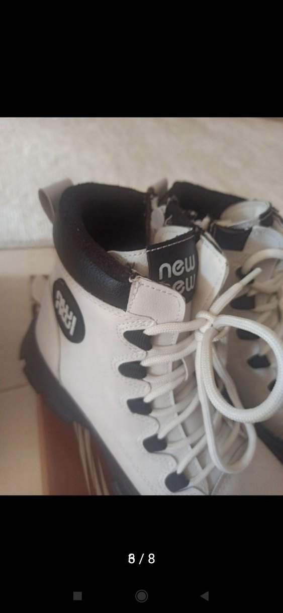 bot çizme Compax 38 numara beyaz siyahBeyaz Yüksek Topuklu - Görsel 4