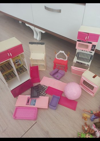 oyuncak mutfak ev parçalarıPastel Pembe Makyaj Organizer Seti - Görsel 4