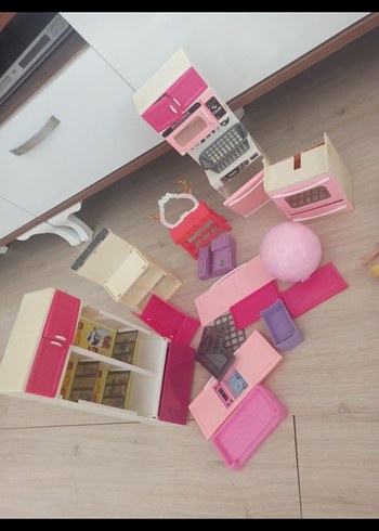 oyuncak mutfak ev parçalarıPastel Pembe Makyaj Organizer Seti - Görsel 3