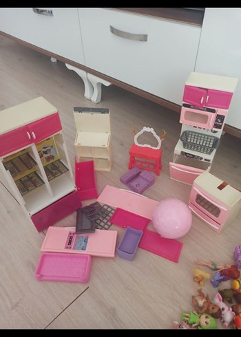 oyuncak mutfak ev parçalarıPastel Pembe Makyaj Organizer Seti - Görsel 5