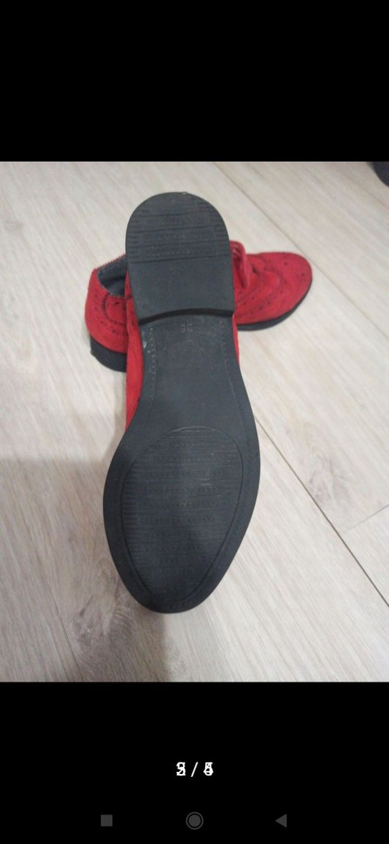 Kırmızı Süet Kadın Klasik Ayakkabı 36 - Görsel 2